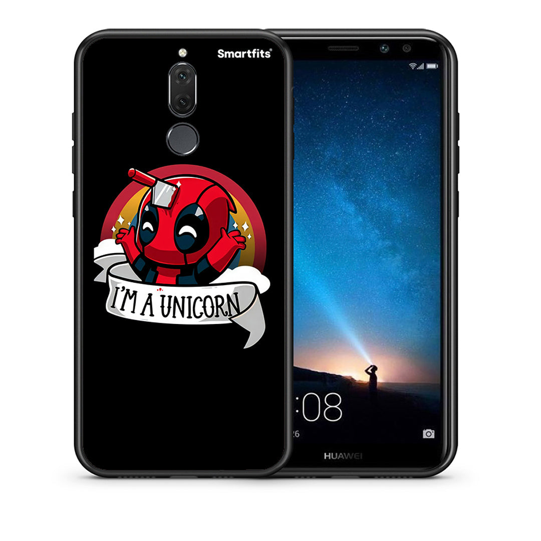 Θήκη Huawei Mate 10 Lite Unicorn Deadpool από τη Smartfits με σχέδιο στο πίσω μέρος και μαύρο περίβλημα | Huawei Mate 10 Lite Unicorn Deadpool case with colorful back and black bezels