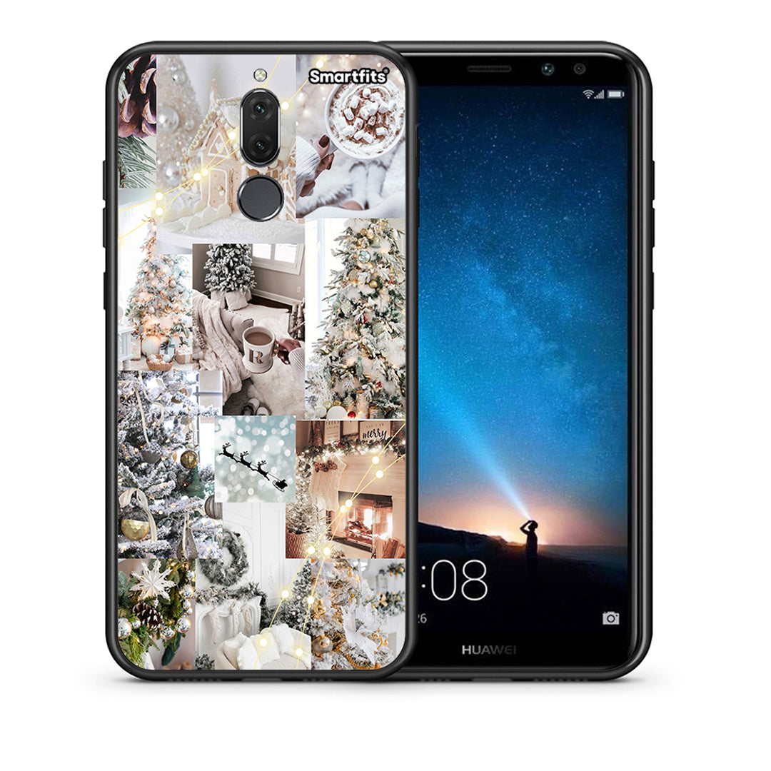 Θήκη Huawei Mate 10 Lite White Christmas από τη Smartfits με σχέδιο στο πίσω μέρος και μαύρο περίβλημα | Huawei Mate 10 Lite White Christmas case with colorful back and black bezels