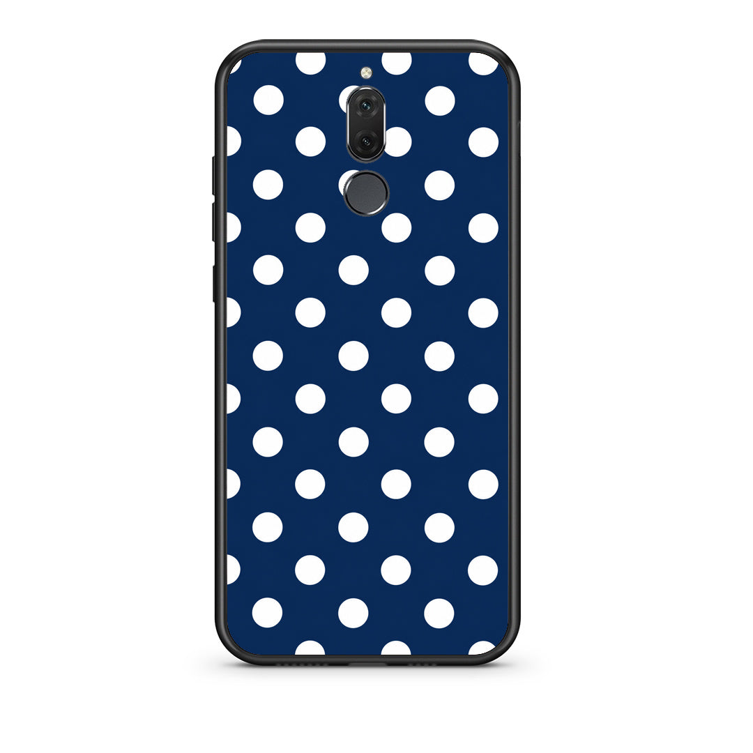 Θήκη Huawei Mate 10 Lite White Large Polka Dots on Navy από τη Smartfits με σχέδιο στο πίσω μέρος και μαύρο περίβλημα | Huawei Mate 10 Lite White Large Polka Dots on Navy case with colorful back and black bezels