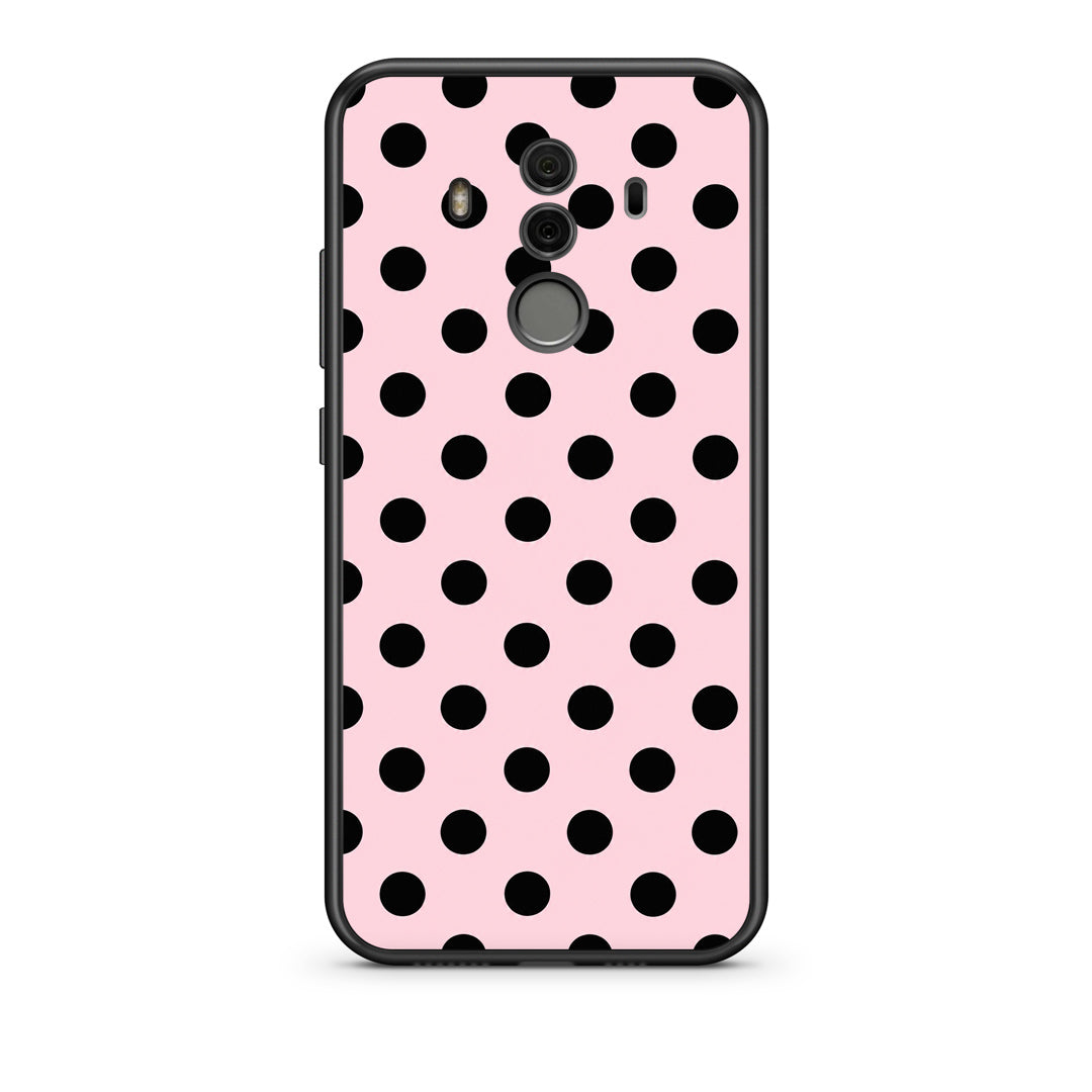 Θήκη Huawei Mate 10 Pro Black Polka Dots on Pink από τη Smartfits με σχέδιο στο πίσω μέρος και μαύρο περίβλημα | Huawei Mate 10 Pro Black Polka Dots on Pink case with colorful back and black bezels