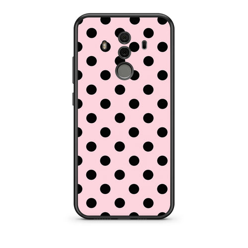 Θήκη Huawei Mate 10 Pro Black Polka Dots on Pink από τη Smartfits με σχέδιο στο πίσω μέρος και μαύρο περίβλημα | Huawei Mate 10 Pro Black Polka Dots on Pink case with colorful back and black bezels