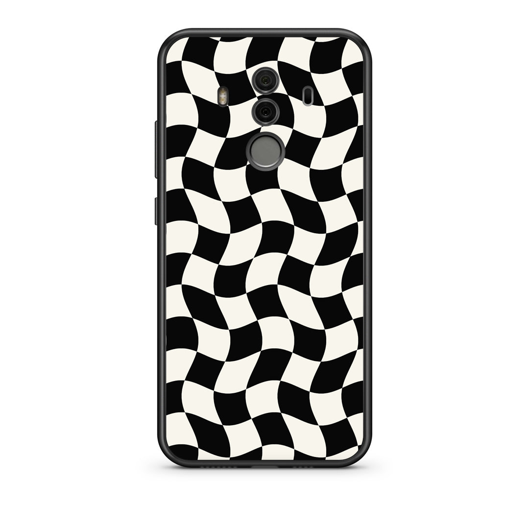 Θήκη Huawei Mate 10 Pro Black and Cream Wavy Checkerboard από τη Smartfits με σχέδιο στο πίσω μέρος και μαύρο περίβλημα | Huawei Mate 10 Pro Black and Cream Wavy Checkerboard case with colorful back and black bezels
