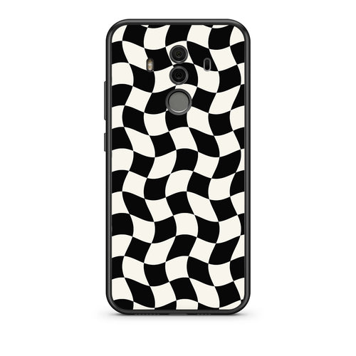 Θήκη Huawei Mate 10 Pro Black and Cream Wavy Checkerboard από τη Smartfits με σχέδιο στο πίσω μέρος και μαύρο περίβλημα | Huawei Mate 10 Pro Black and Cream Wavy Checkerboard case with colorful back and black bezels