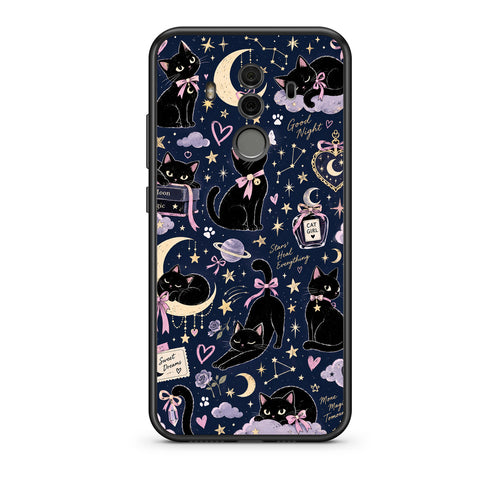 Θήκη Huawei Mate 10 Pro Celestial Black Cats on Navy από τη Smartfits με σχέδιο στο πίσω μέρος και μαύρο περίβλημα | Huawei Mate 10 Pro Celestial Black Cats on Navy case with colorful back and black bezels