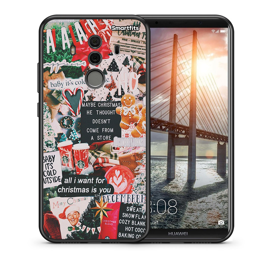 Θήκη Huawei Mate 10 Pro Christmas Happiness από τη Smartfits με σχέδιο στο πίσω μέρος και μαύρο περίβλημα | Huawei Mate 10 Pro Christmas Happiness case with colorful back and black bezels