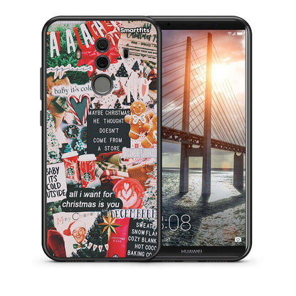 Θήκη Huawei Mate 10 Pro Christmas Happiness από τη Smartfits με σχέδιο στο πίσω μέρος και μαύρο περίβλημα | Huawei Mate 10 Pro Christmas Happiness case with colorful back and black bezels