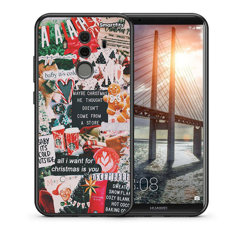 Θήκη Huawei Mate 10 Pro Christmas Happiness από τη Smartfits με σχέδιο στο πίσω μέρος και μαύρο περίβλημα | Huawei Mate 10 Pro Christmas Happiness case with colorful back and black bezels