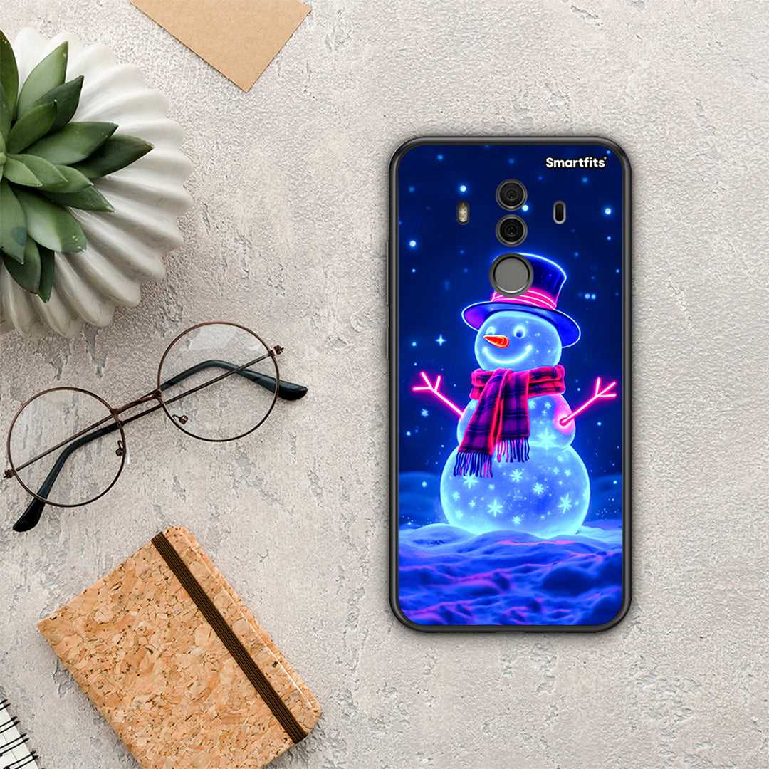 Christmas Neon Snowman - Huawei Mate 10 Pro θήκη