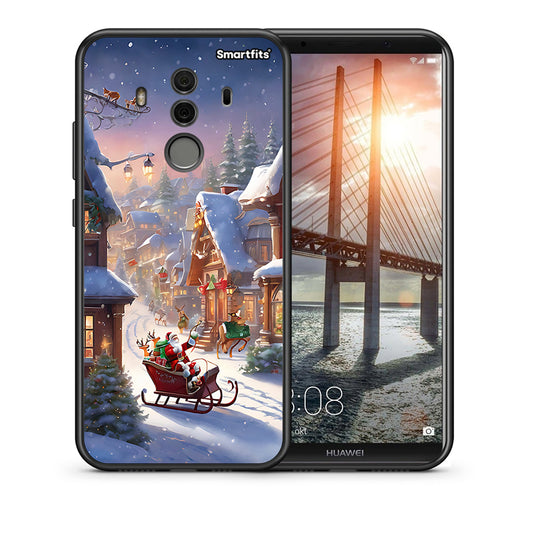Θήκη Huawei Mate 10 Pro Christmas Snow από τη Smartfits με σχέδιο στο πίσω μέρος και μαύρο περίβλημα | Huawei Mate 10 Pro Christmas Snow case with colorful back and black bezels