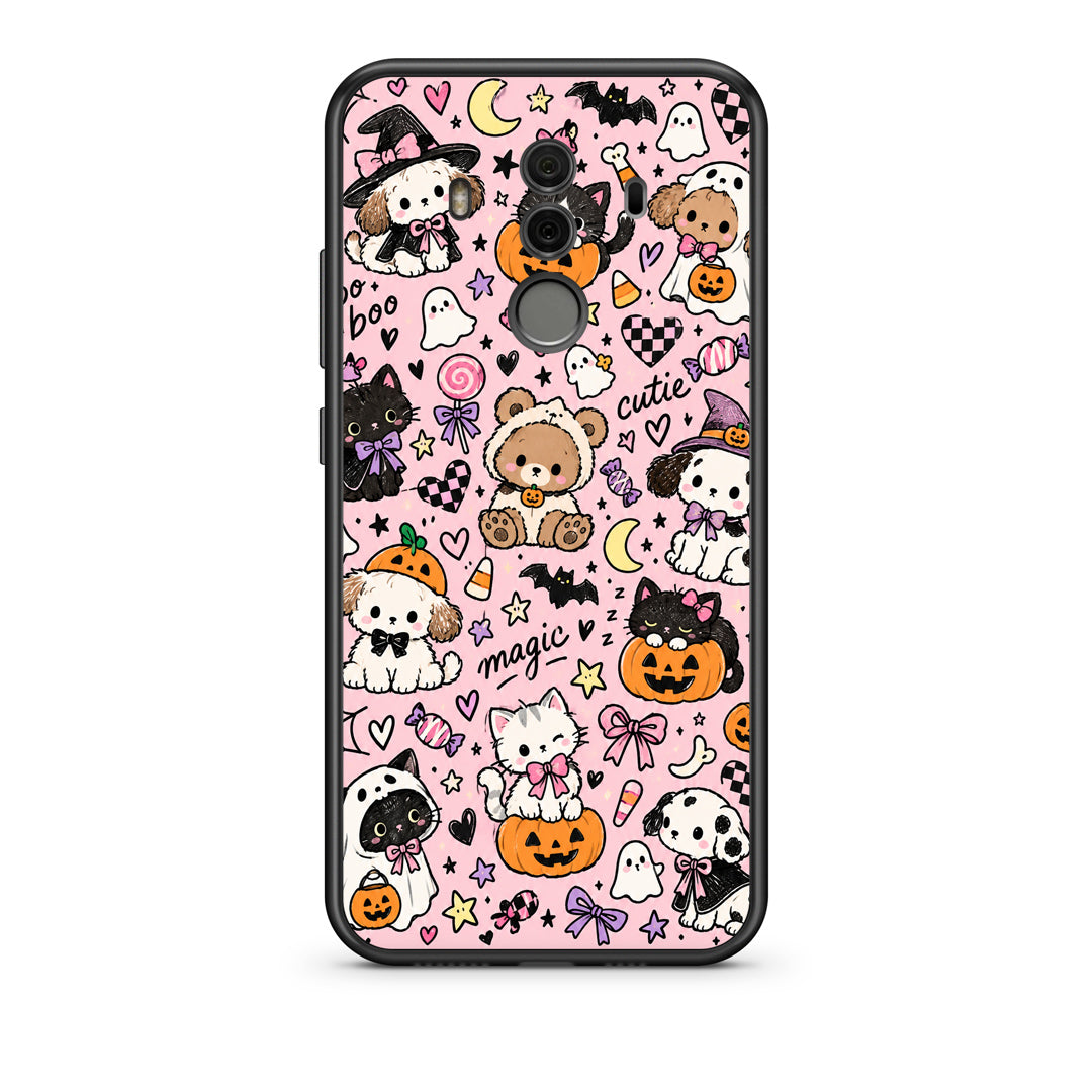 Θήκη Huawei Mate 10 Pro Halloween Cute Animals on Pink από τη Smartfits με σχέδιο στο πίσω μέρος και μαύρο περίβλημα | Huawei Mate 10 Pro Halloween Cute Animals on Pink case with colorful back and black bezels
