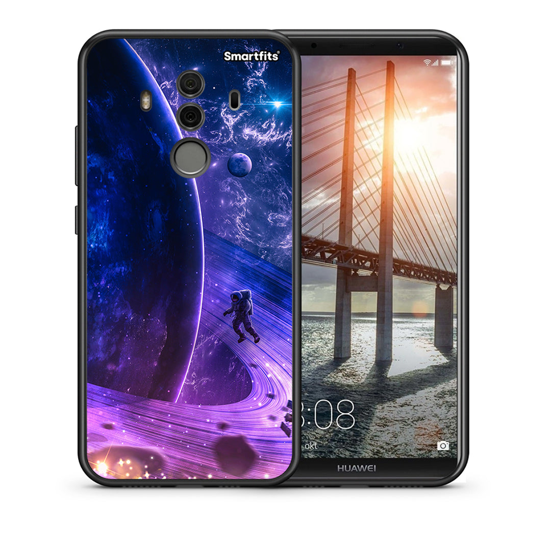 Θήκη Huawei Mate 10 Pro Lost Astronaut από τη Smartfits με σχέδιο στο πίσω μέρος και μαύρο περίβλημα | Huawei Mate 10 Pro Lost Astronaut case with colorful back and black bezels