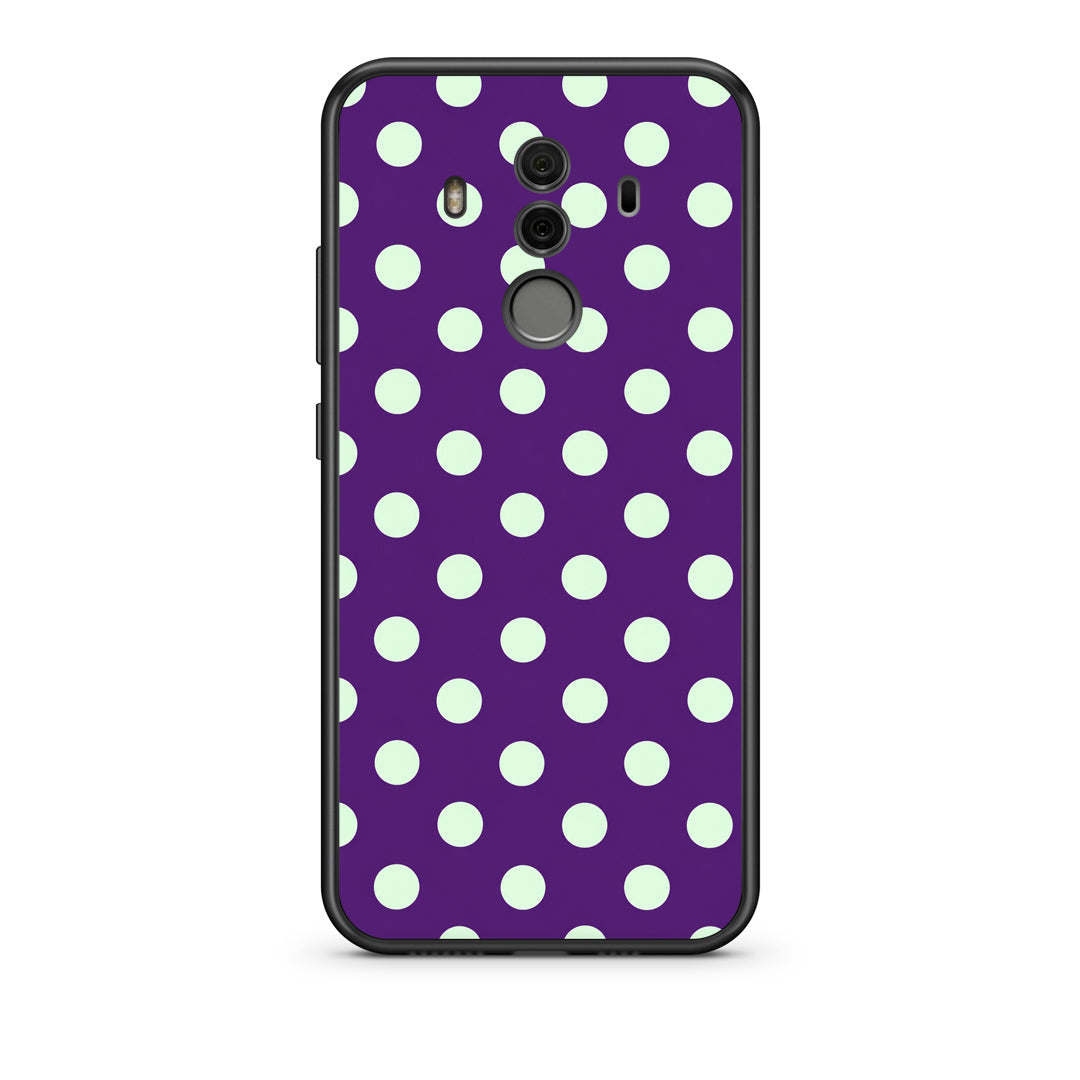 Θήκη Huawei Mate 10 Pro Mint Polka Dots on Purple από τη Smartfits με σχέδιο στο πίσω μέρος και μαύρο περίβλημα | Huawei Mate 10 Pro Mint Polka Dots on Purple case with colorful back and black bezels