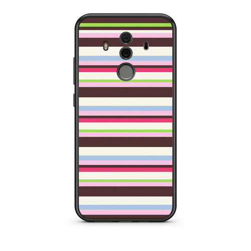 Θήκη Huawei Mate 10 Pro Multicolour Horizontal Stripes από τη Smartfits με σχέδιο στο πίσω μέρος και μαύρο περίβλημα | Huawei Mate 10 Pro Multicolour Horizontal Stripes case with colorful back and black bezels