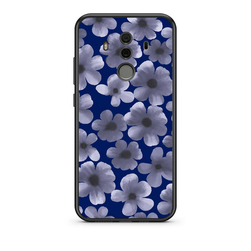 Θήκη Huawei Mate 10 Pro Pale Blue Flowers on Navy από τη Smartfits με σχέδιο στο πίσω μέρος και μαύρο περίβλημα | Huawei Mate 10 Pro Pale Blue Flowers on Navy case with colorful back and black bezels
