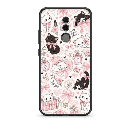 Θήκη Huawei Mate 10 Pro Pink Bows and Kittens Collage από τη Smartfits με σχέδιο στο πίσω μέρος και μαύρο περίβλημα | Huawei Mate 10 Pro Pink Bows and Kittens Collage case with colorful back and black bezels