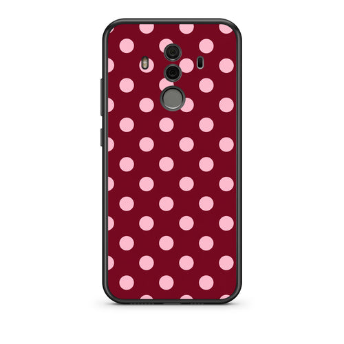 Θήκη Huawei Mate 10 Pro Pink Polka Dots on Burgundy από τη Smartfits με σχέδιο στο πίσω μέρος και μαύρο περίβλημα | Huawei Mate 10 Pro Pink Polka Dots on Burgundy case with colorful back and black bezels