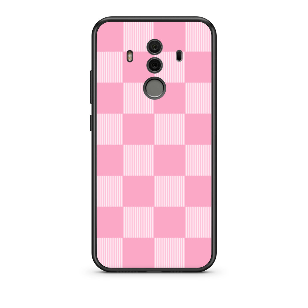 Θήκη Huawei Mate 10 Pro Pink and White Striped Checks από τη Smartfits με σχέδιο στο πίσω μέρος και μαύρο περίβλημα | Huawei Mate 10 Pro Pink and White Striped Checks case with colorful back and black bezels
