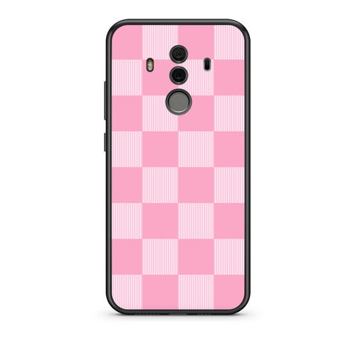 Θήκη Huawei Mate 10 Pro Pink and White Striped Checks από τη Smartfits με σχέδιο στο πίσω μέρος και μαύρο περίβλημα | Huawei Mate 10 Pro Pink and White Striped Checks case with colorful back and black bezels