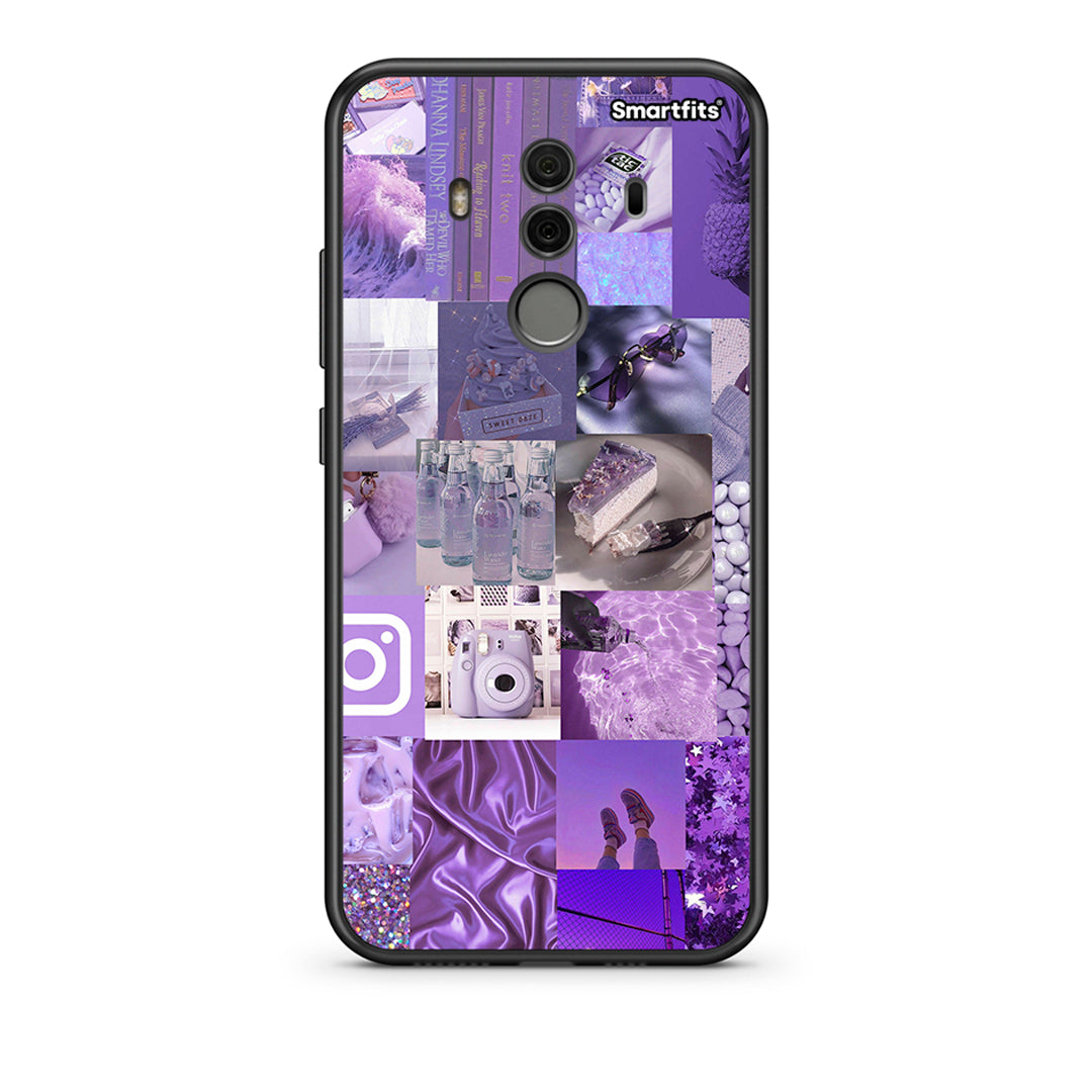 Huawei Mate 10 Pro Purple Aesthetic Collage θήκη από τη Smartfits με σχέδιο στο πίσω μέρος και μαύρο περίβλημα | Smartphone case with colorful back and black bezels by Smartfits