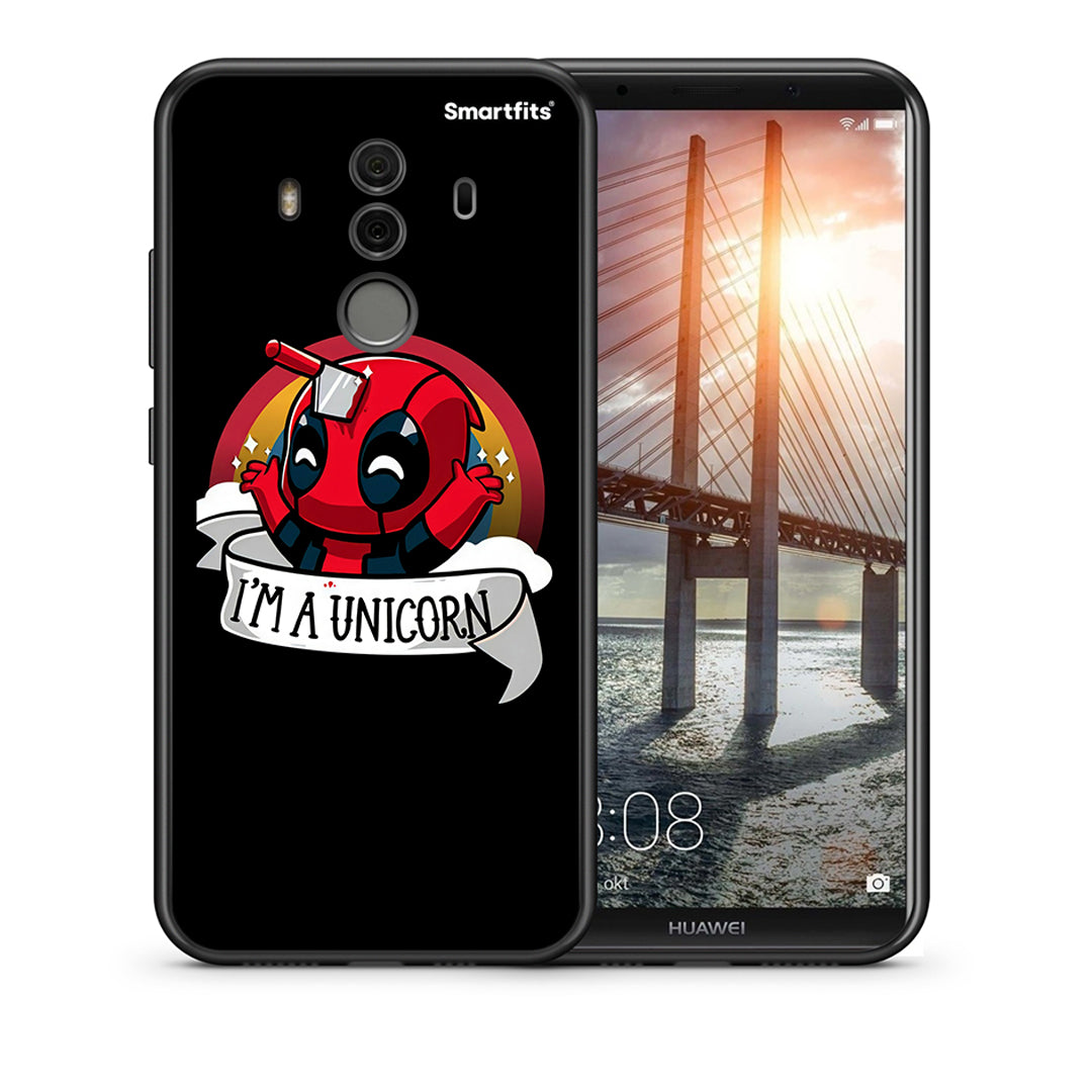 Θήκη Huawei Mate 10 Pro Unicorn Deadpool από τη Smartfits με σχέδιο στο πίσω μέρος και μαύρο περίβλημα | Huawei Mate 10 Pro Unicorn Deadpool case with colorful back and black bezels