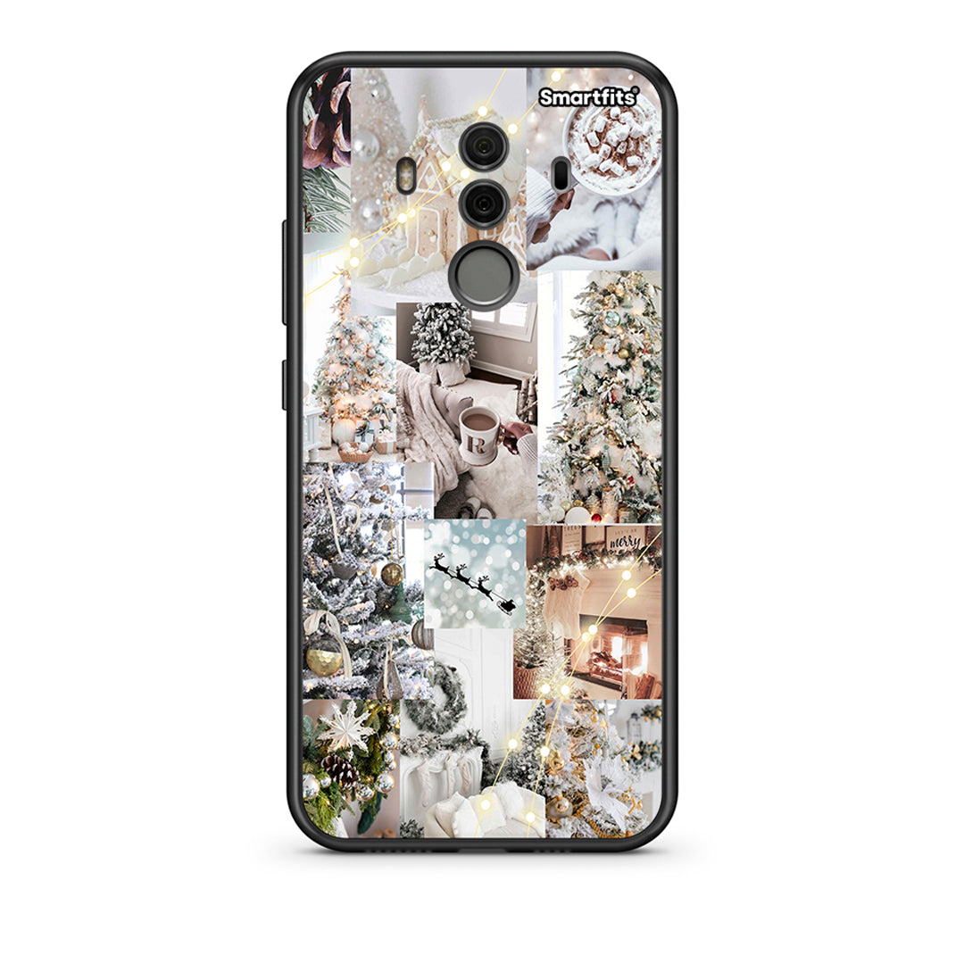 Huawei Mate 10 Pro White Christmas θήκη από τη Smartfits με σχέδιο στο πίσω μέρος και μαύρο περίβλημα | Smartphone case with colorful back and black bezels by Smartfits