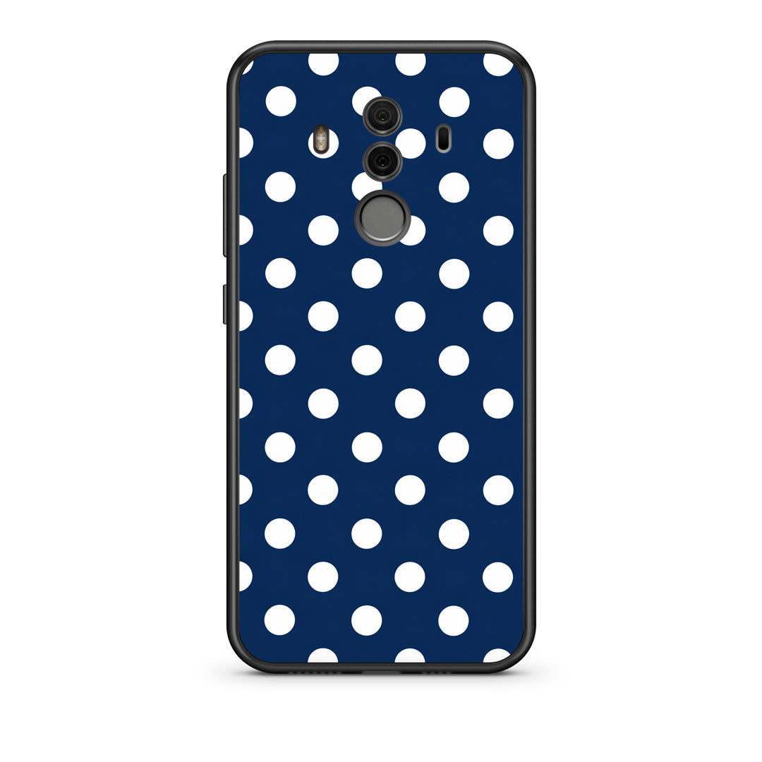 Θήκη Huawei Mate 10 Pro White Large Polka Dots on Navy από τη Smartfits με σχέδιο στο πίσω μέρος και μαύρο περίβλημα | Huawei Mate 10 Pro White Large Polka Dots on Navy case with colorful back and black bezels