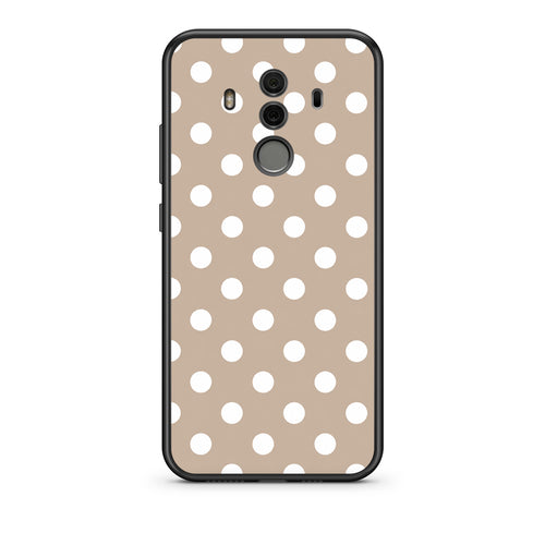 Θήκη Huawei Mate 10 Pro White Polka Dots on Taupe από τη Smartfits με σχέδιο στο πίσω μέρος και μαύρο περίβλημα | Huawei Mate 10 Pro White Polka Dots on Taupe case with colorful back and black bezels