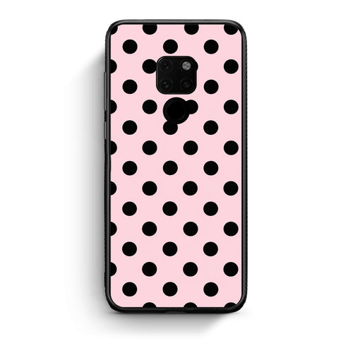 Θήκη Huawei Mate 20 Black Polka Dots on Pink από τη Smartfits με σχέδιο στο πίσω μέρος και μαύρο περίβλημα | Huawei Mate 20 Black Polka Dots on Pink case with colorful back and black bezels
