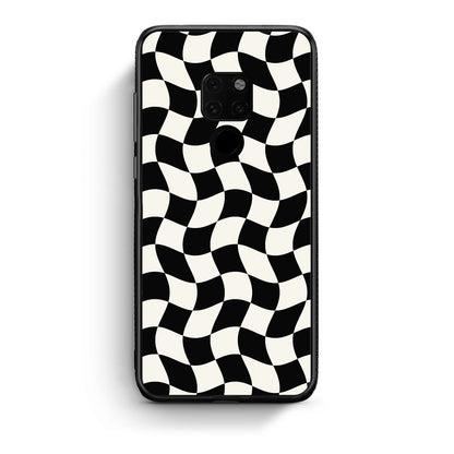 Θήκη Huawei Mate 20 Black and Cream Wavy Checkerboard από τη Smartfits με σχέδιο στο πίσω μέρος και μαύρο περίβλημα | Huawei Mate 20 Black and Cream Wavy Checkerboard case with colorful back and black bezels