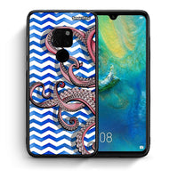 Thumbnail for Θήκη Huawei Mate 20 Chevron Devilfish από τη Smartfits με σχέδιο στο πίσω μέρος και μαύρο περίβλημα | Huawei Mate 20 Chevron Devilfish case with colorful back and black bezels