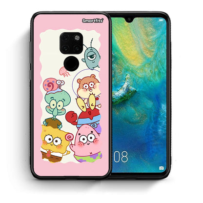 Θήκη Huawei Mate 20 Cute Companion από τη Smartfits με σχέδιο στο πίσω μέρος και μαύρο περίβλημα | Huawei Mate 20 Cute Companion case with colorful back and black bezels