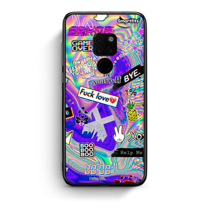 Huawei Mate 20 Game Over θήκη από τη Smartfits με σχέδιο στο πίσω μέρος και μαύρο περίβλημα | Smartphone case with colorful back and black bezels by Smartfits