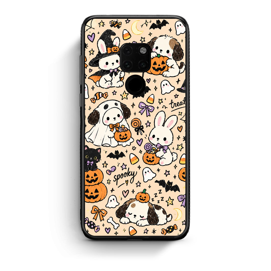 Θήκη Huawei Mate 20 Halloween Puppies and Friends on Cream από τη Smartfits με σχέδιο στο πίσω μέρος και μαύρο περίβλημα | Huawei Mate 20 Halloween Puppies and Friends on Cream case with colorful back and black bezels