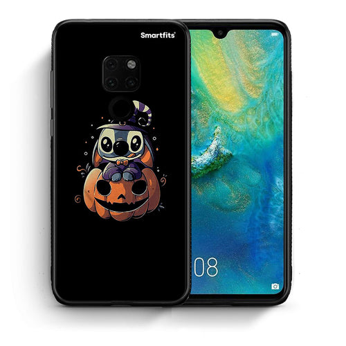 Θήκη Huawei Mate 20 Halloween Stitch από τη Smartfits με σχέδιο στο πίσω μέρος και μαύρο περίβλημα | Huawei Mate 20 Halloween Stitch case with colorful back and black bezels