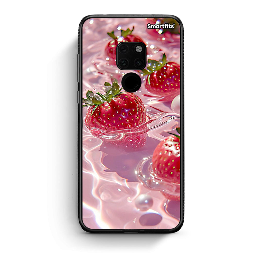 Huawei Mate 20 Juicy Strawberries θήκη από τη Smartfits με σχέδιο στο πίσω μέρος και μαύρο περίβλημα | Smartphone case with colorful back and black bezels by Smartfits