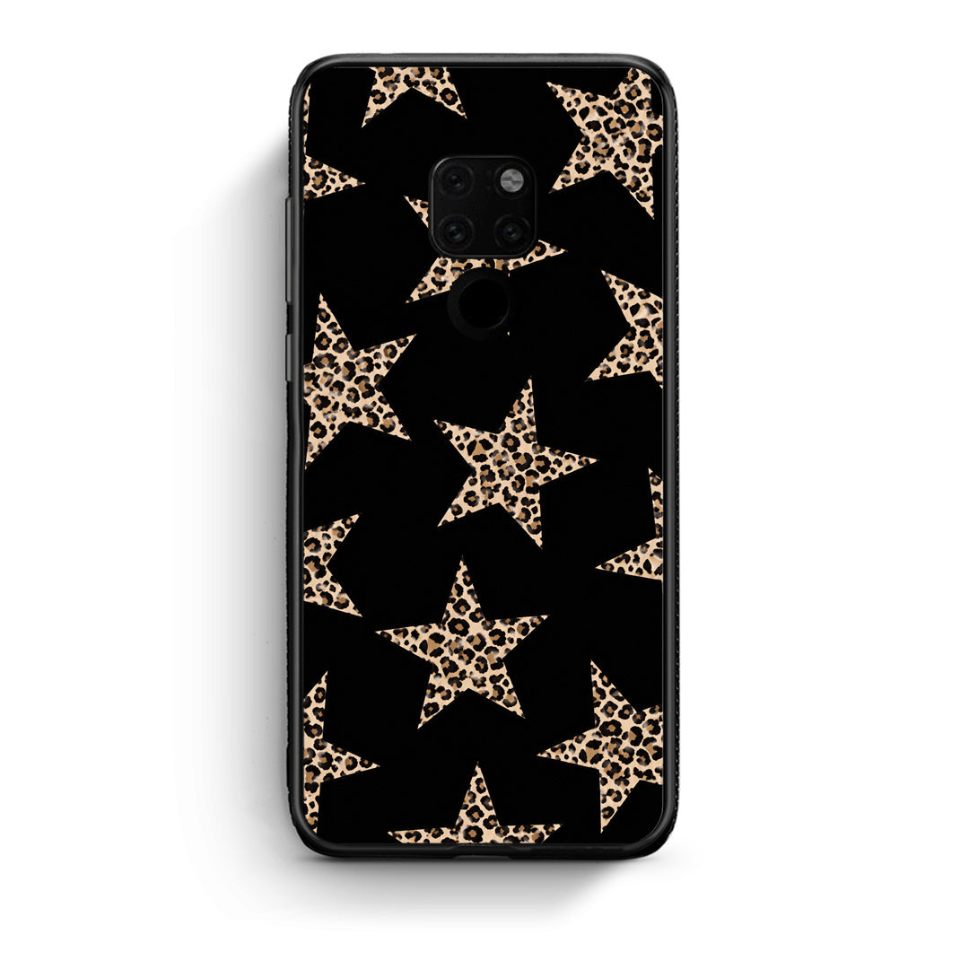 Θήκη Huawei Mate 20 Leopard Stars on Black από τη Smartfits με σχέδιο στο πίσω μέρος και μαύρο περίβλημα | Huawei Mate 20 Leopard Stars on Black case with colorful back and black bezels