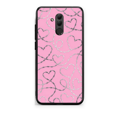Θήκη Huawei Mate 20 Lite Barbed Wire Hearts on Pink από τη Smartfits με σχέδιο στο πίσω μέρος και μαύρο περίβλημα | Huawei Mate 20 Lite Barbed Wire Hearts on Pink case with colorful back and black bezels