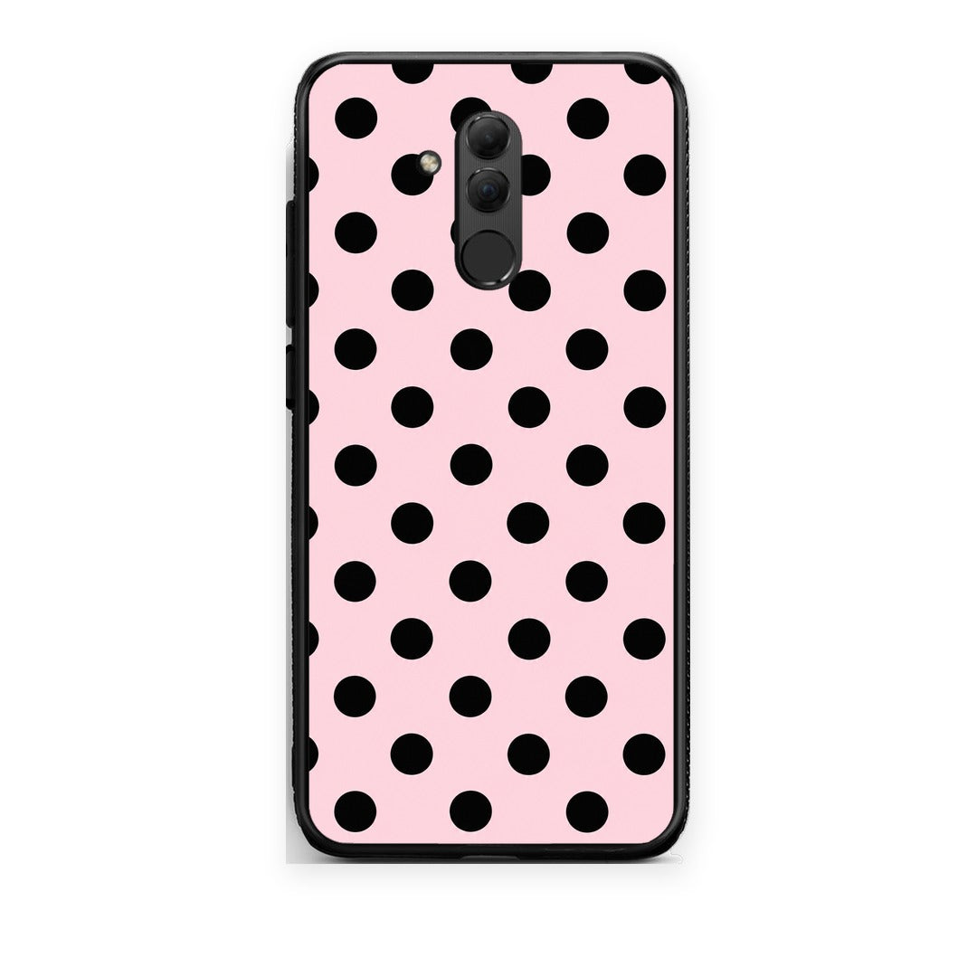 Θήκη Huawei Mate 20 Lite Black Polka Dots on Pink από τη Smartfits με σχέδιο στο πίσω μέρος και μαύρο περίβλημα | Huawei Mate 20 Lite Black Polka Dots on Pink case with colorful back and black bezels