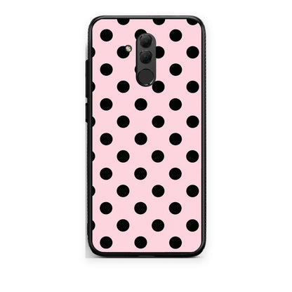 Θήκη Huawei Mate 20 Lite Black Polka Dots on Pink από τη Smartfits με σχέδιο στο πίσω μέρος και μαύρο περίβλημα | Huawei Mate 20 Lite Black Polka Dots on Pink case with colorful back and black bezels