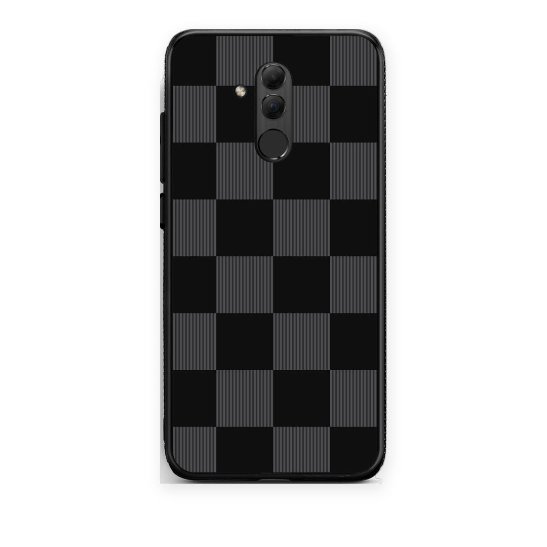 Θήκη Huawei Mate 20 Lite Black and Charcoal Striped Checks από τη Smartfits με σχέδιο στο πίσω μέρος και μαύρο περίβλημα | Huawei Mate 20 Lite Black and Charcoal Striped Checks case with colorful back and black bezels