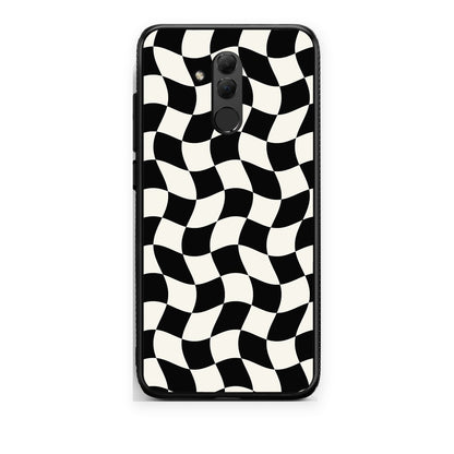 Θήκη Huawei Mate 20 Lite Black and Cream Wavy Checkerboard από τη Smartfits με σχέδιο στο πίσω μέρος και μαύρο περίβλημα | Huawei Mate 20 Lite Black and Cream Wavy Checkerboard case with colorful back and black bezels