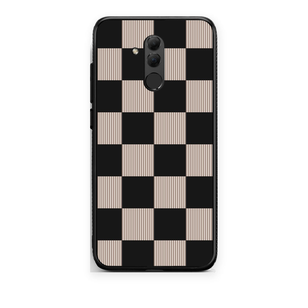 Θήκη Huawei Mate 20 Lite Black and Taupe Striped Checks από τη Smartfits με σχέδιο στο πίσω μέρος και μαύρο περίβλημα | Huawei Mate 20 Lite Black and Taupe Striped Checks case with colorful back and black bezels