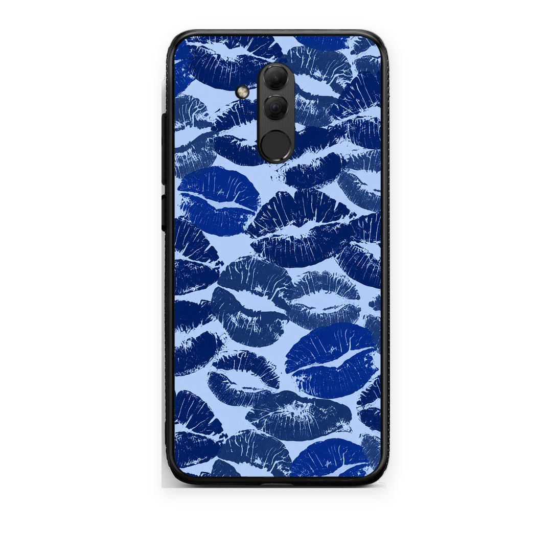 Θήκη Huawei Mate 20 Lite Blue Lipstick Kisses από τη Smartfits με σχέδιο στο πίσω μέρος και μαύρο περίβλημα | Huawei Mate 20 Lite Blue Lipstick Kisses case with colorful back and black bezels