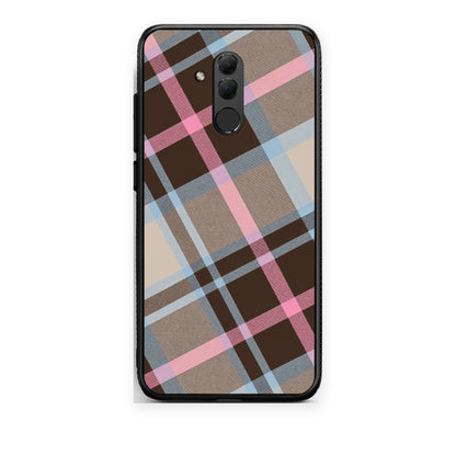Θήκη Huawei Mate 20 Lite Brown Pink and Blue Diagonal Plaid από τη Smartfits με σχέδιο στο πίσω μέρος και μαύρο περίβλημα | Huawei Mate 20 Lite Brown Pink and Blue Diagonal Plaid case with colorful back and black bezels