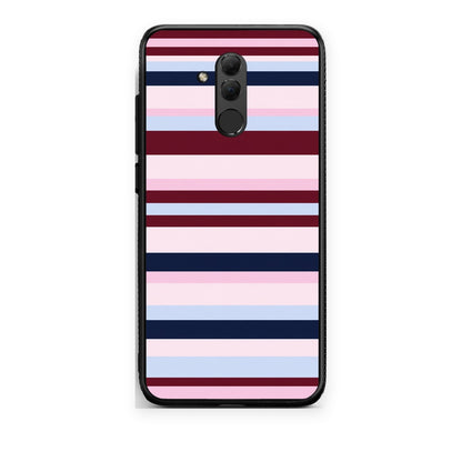 Θήκη Huawei Mate 20 Lite Burgundy Pink and Blue Horizontal Stripes από τη Smartfits με σχέδιο στο πίσω μέρος και μαύρο περίβλημα | Huawei Mate 20 Lite Burgundy Pink and Blue Horizontal Stripes case with colorful back and black bezels