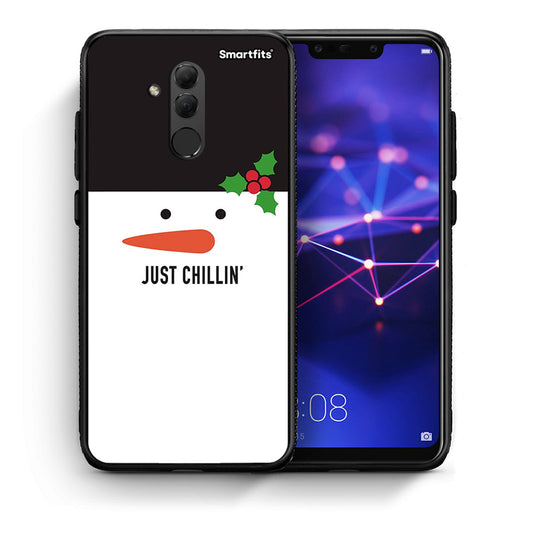 Θήκη Huawei Mate 20 Lite Christmas Chillin από τη Smartfits με σχέδιο στο πίσω μέρος και μαύρο περίβλημα | Huawei Mate 20 Lite Christmas Chillin case with colorful back and black bezels