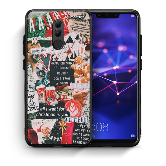 Θήκη Huawei Mate 20 Lite Christmas Happiness από τη Smartfits με σχέδιο στο πίσω μέρος και μαύρο περίβλημα | Huawei Mate 20 Lite Christmas Happiness case with colorful back and black bezels