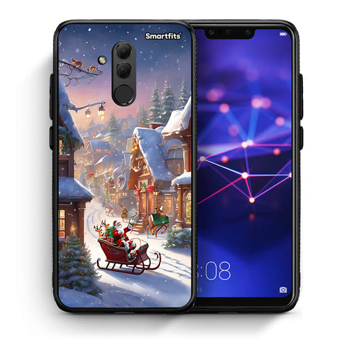 Θήκη Huawei Mate 20 Lite Christmas Snow από τη Smartfits με σχέδιο στο πίσω μέρος και μαύρο περίβλημα | Huawei Mate 20 Lite Christmas Snow case with colorful back and black bezels