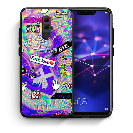 Θήκη Huawei Mate 20 Lite Game Over από τη Smartfits με σχέδιο στο πίσω μέρος και μαύρο περίβλημα | Huawei Mate 20 Lite Game Over case with colorful back and black bezels