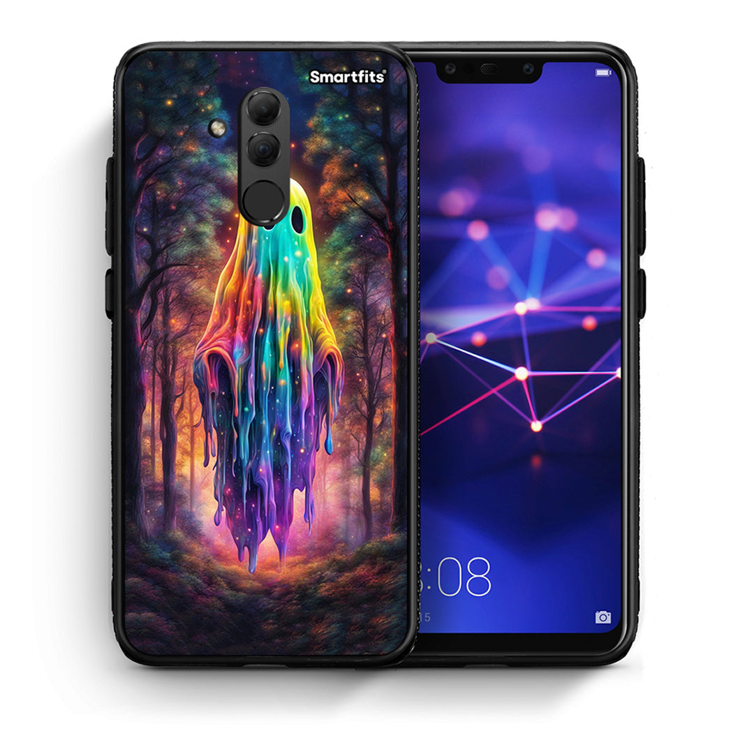 Θήκη Huawei Mate 20 Lite Halloween Ghost από τη Smartfits με σχέδιο στο πίσω μέρος και μαύρο περίβλημα | Huawei Mate 20 Lite Halloween Ghost case with colorful back and black bezels